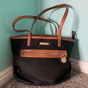 Michael Kors Black and Brown Shoulder Bag